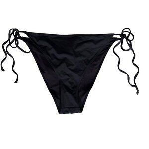 SKIMS Recycled Swim Low Rise Tie Bikini Bottom Sz 4X NWT Onyx BB-CKY-3574 Black